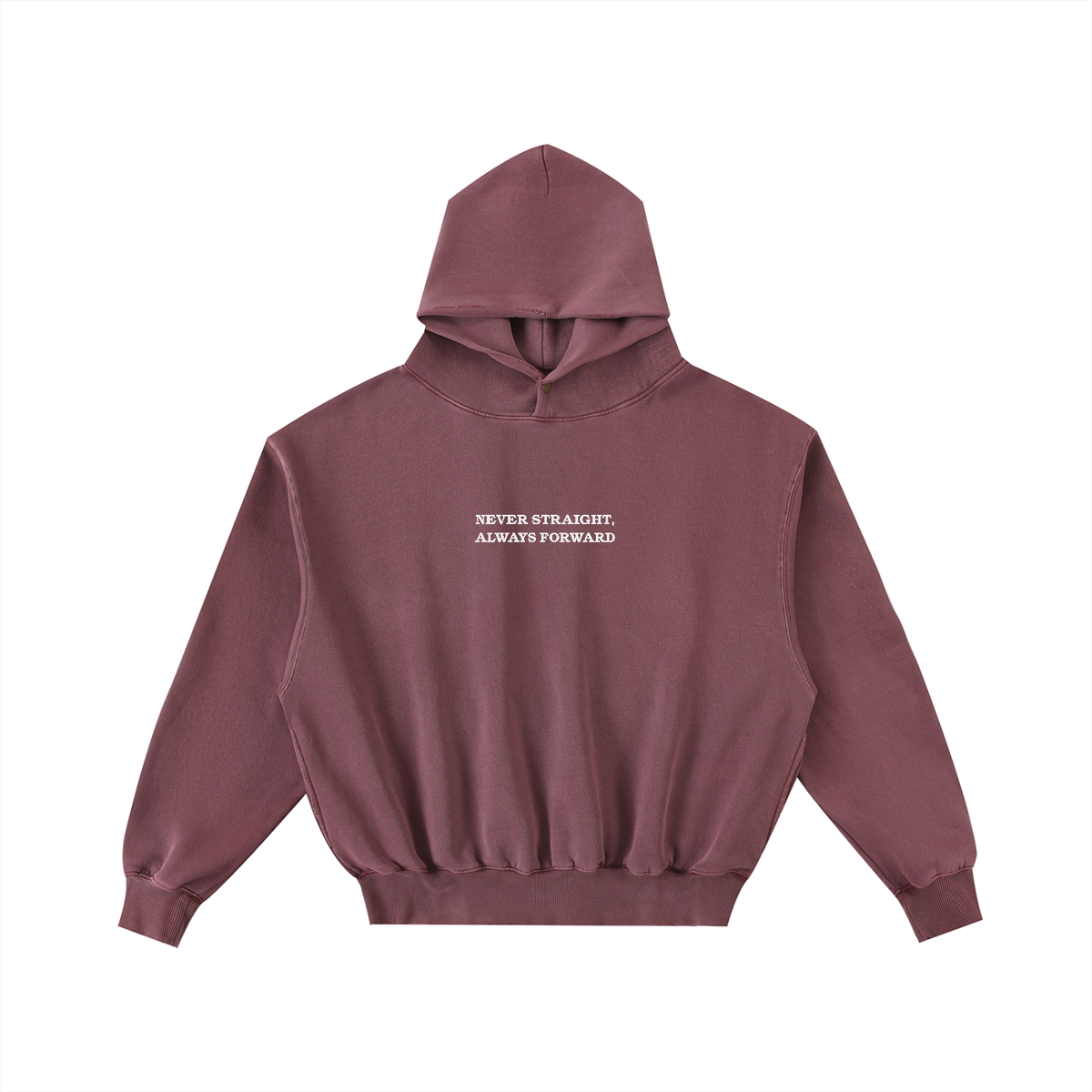 Never Straight, Always Forward Embroidered Hoodie
